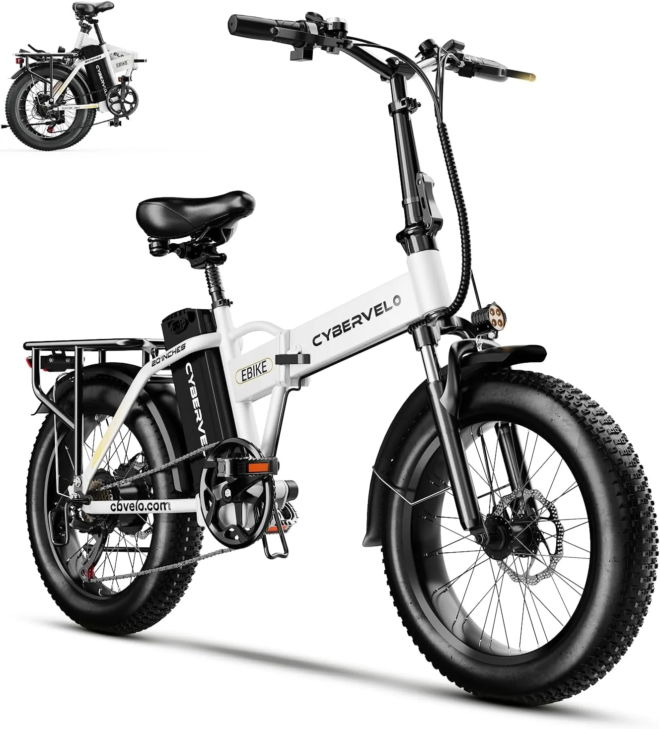 1000W Folding Electric Bike, 48V 20.8AH Large Removable Battery E-Bike, 30 MPH, 80 Miles Max Range, 20" Fat Tire Electric Bike for Adults, Adult Electric Bicycles for Commute