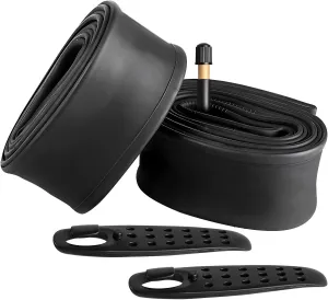 2 Pack of 26 Inch Bike Tube 26x2.125 26x2.20 26x2.25 26x2.30 26x2.35 26x2.40 Heavy Duty Bicycle Tube with 2 Tire Levers, 48mm Schrader Valve Premium Quality Butyl Inner Tube