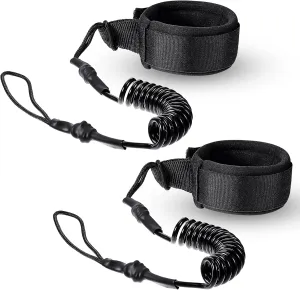 2 Pieces Surf Board Leashes Coiled Leash Rope Paddle Board Surfboard Leash Compatible with SUP Surfing Leg Rope Leash Surf Straps Stay on Board Ankle Strap Ankle Accessory for Surfing