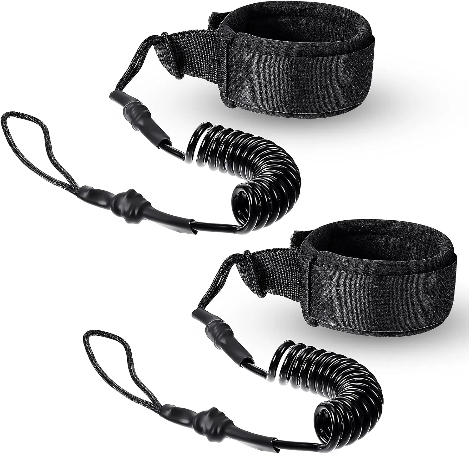 2 Pieces Surf Board Leashes Coiled Leash Rope Paddle Board Surfboard Leash Compatible with SUP Surfing Leg Rope Leash Surf Straps Stay on Board Ankle Strap Ankle Accessory for Surfing
