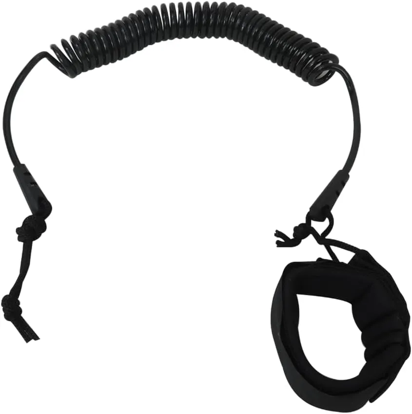 2025 NEW 10FT Powerful Coiled SUP Leash with 5mm Urethane Cord, Surfboard Leash Sup Leg Rope Strap Stand Up Paddleboard Leash - Black
