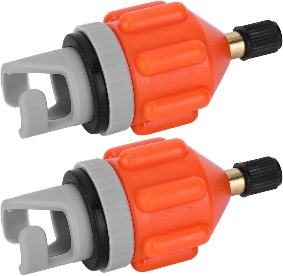 2Pcs Air Pump Adapter Heads Inflatable Boat Air Valves Adaptor for Pump Stand Up Paddle Board Kayak Surfing(Orange)