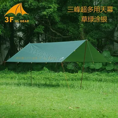 3F UL GEAR Ultralight Tarp Outdoor Camping Survival Sun Shelter Shade Awning Silver Coating Pergola Waterproof Beach Tent