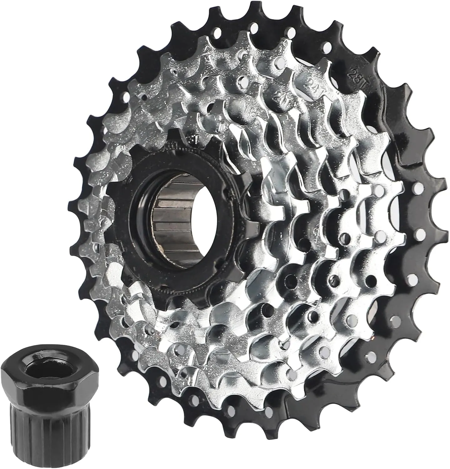 7/8 Speed E-Bike Freewheel 11-28 Teeth/11-32 Teeth Screw On Multiple Freewheel Threaded Type Freehub Replacement Parts