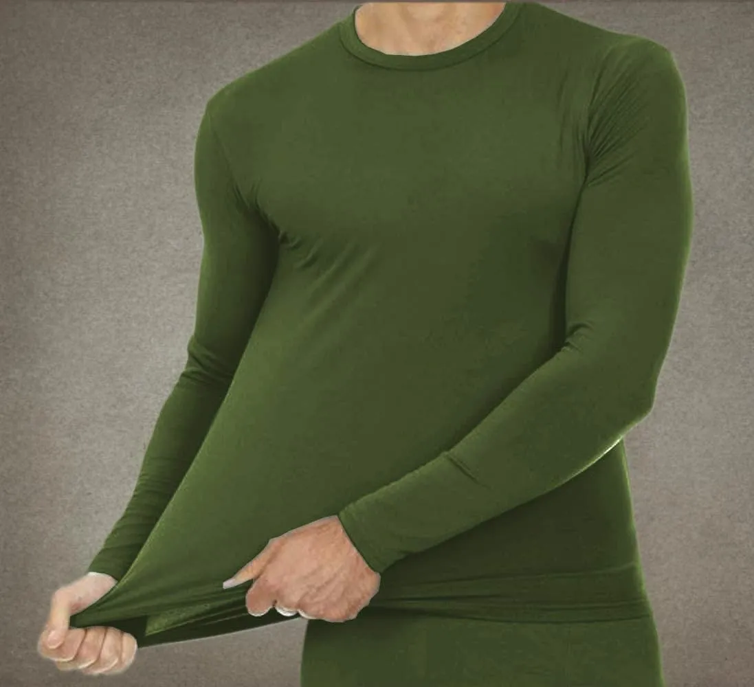 9M Mens Ultra Soft Thermal Shirt - Compression Baselayer Crew Neck Top - Fleece Lined Long Sleeve Underwear