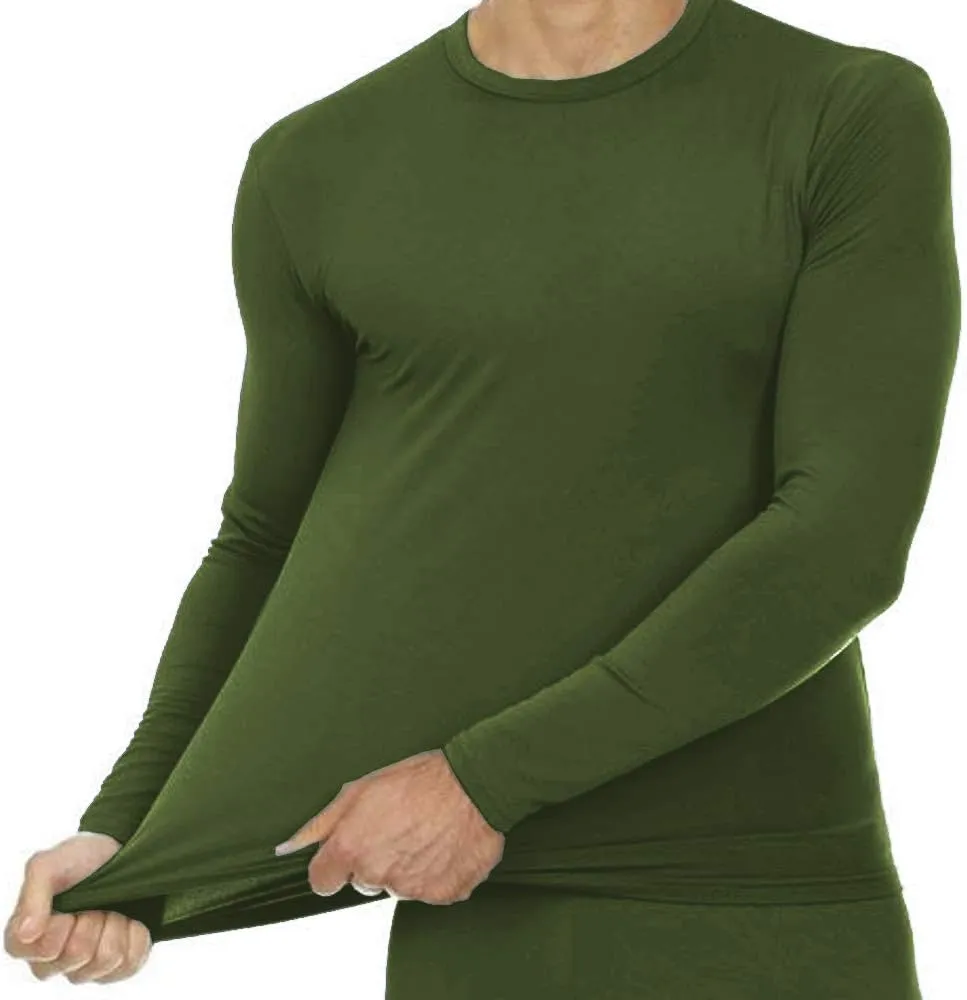 9M Mens Ultra Soft Thermal Shirt - Compression Baselayer Crew Neck Top - Fleece Lined Long Sleeve Underwear