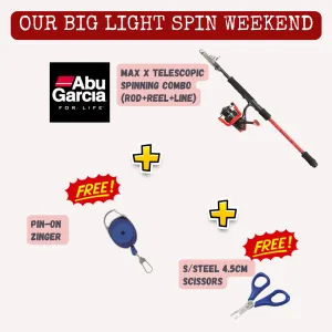 Abu Garcia Max X Telescopic Rod Reel FREE Zinger Scissors