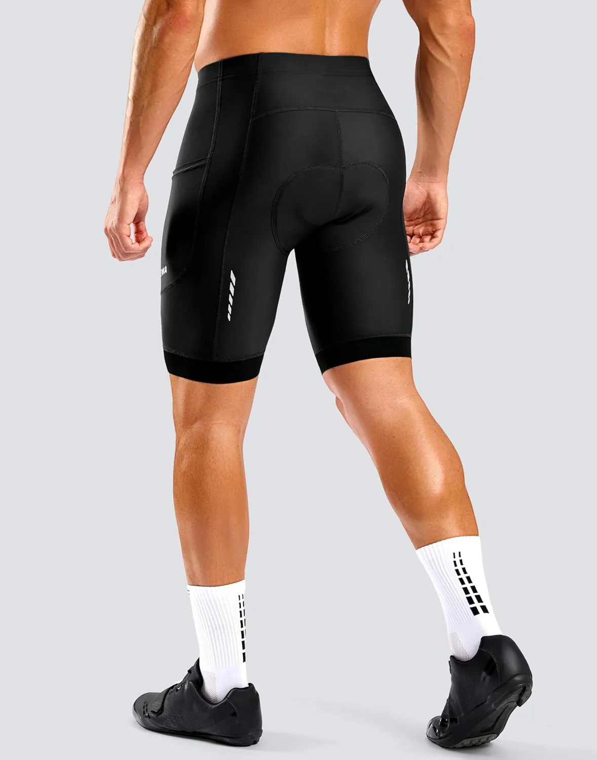 Bikewa Men's Cycling Shorts 7" 4D Padded Bike Shorts for Men Road Biking Bicycle Riding Cycle Biker Phone Pockets
