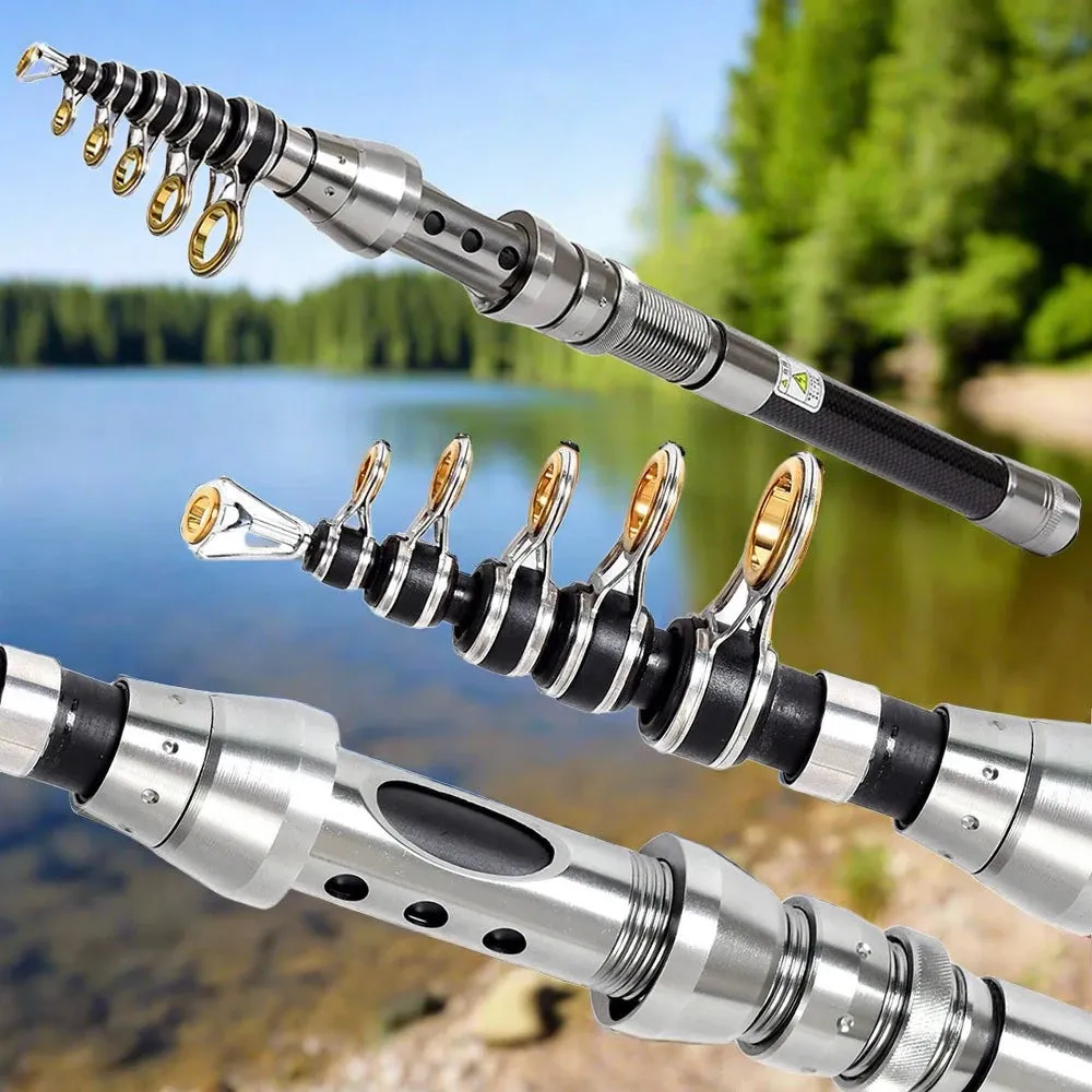 Carbon Telescopic Multifunction Fishing Rod  1.5m 1.8m 2.1m 2.4m
