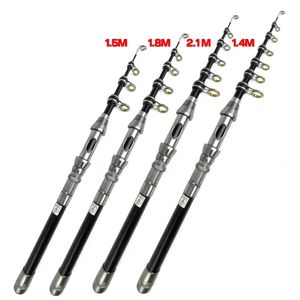 Carbon Telescopic Multifunction Fishing Rod  1.5m 1.8m 2.1m 2.4m