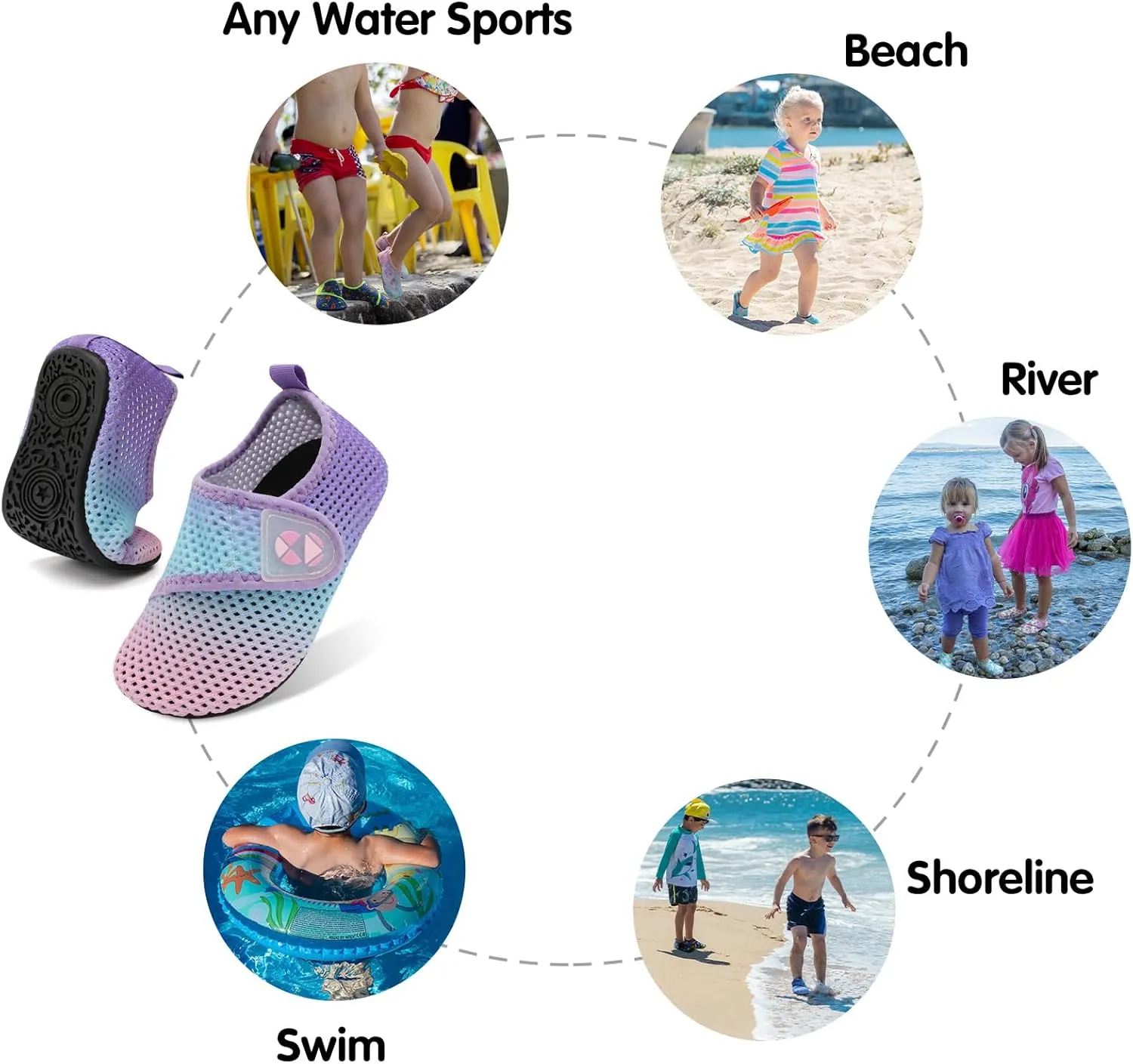 Centipede Demon Kids Water Shoes Boys Girls Breathable Swim Pool Shoes Quick Dry Toddler Aqua Socks Barefoot Beach Sandals for Outdoor Water Sports Little/Big Kids