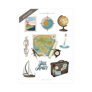 Compass Printable Stickers