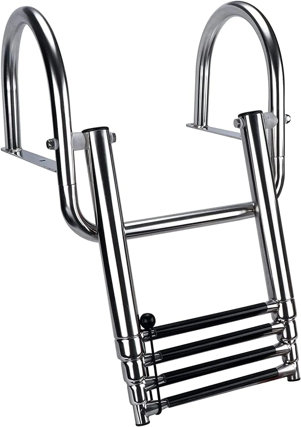 Dock Boat Ladders Fold Up 4 Steps Dock Ladder with Armrest, Heavy Duty Stainless Steel Telescopic Marine Drop Boat Ladder for Inboard/Pontoon/Skiff, Load 150kg/330lbs