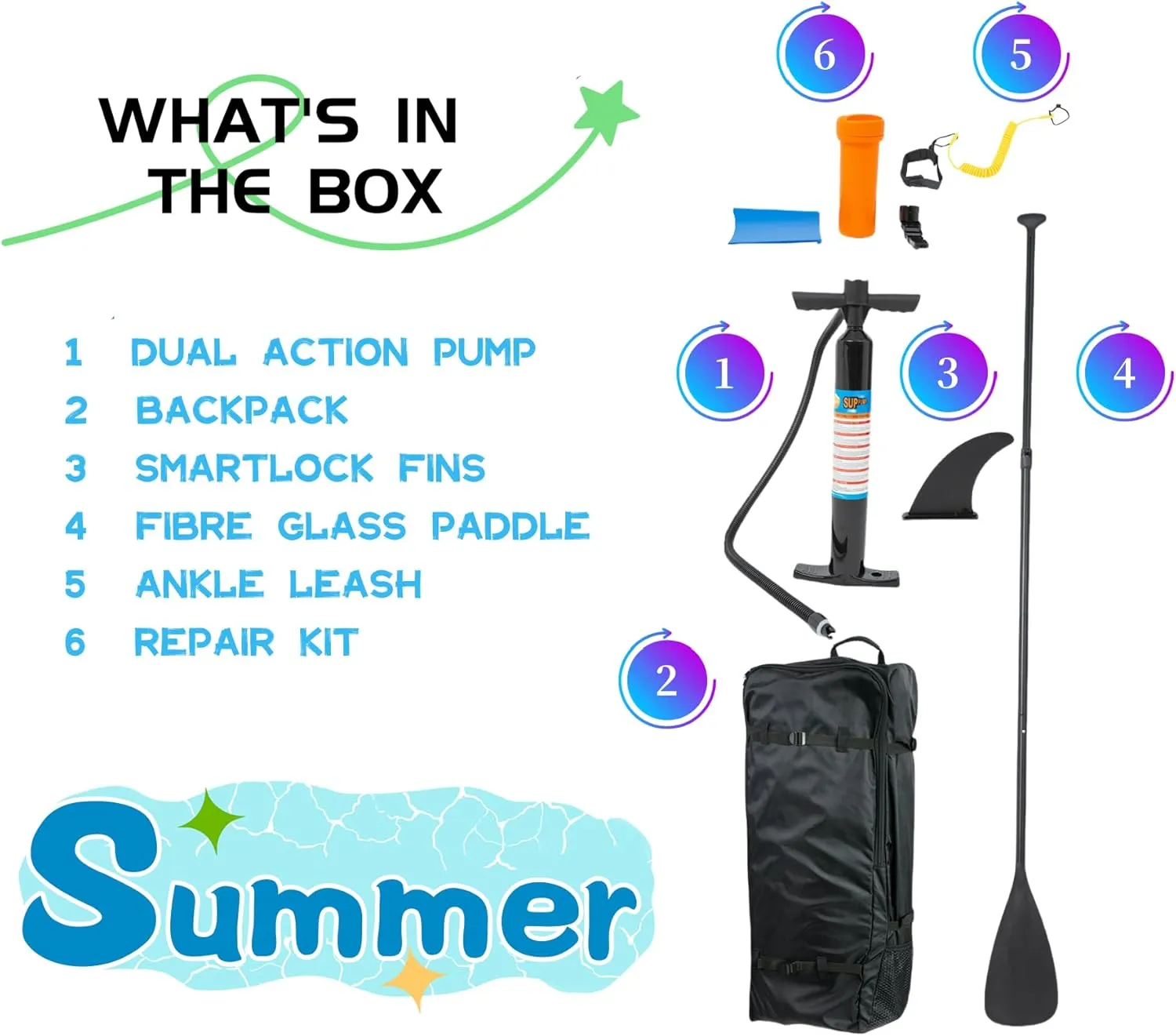 EBIZ&TECH Stand Up Paddle Board Ultra-Light SUP Paddle Board with Fins,Adjustable Paddle, Backpack, Leash,Hand Pump,Repair Kit