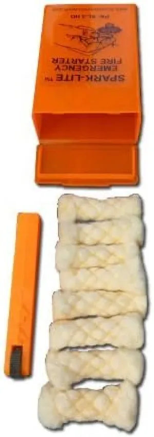 Fire Starter (Orange) Military/Aviation Emergency Fire Kit with 8 TinderQuik Tabs