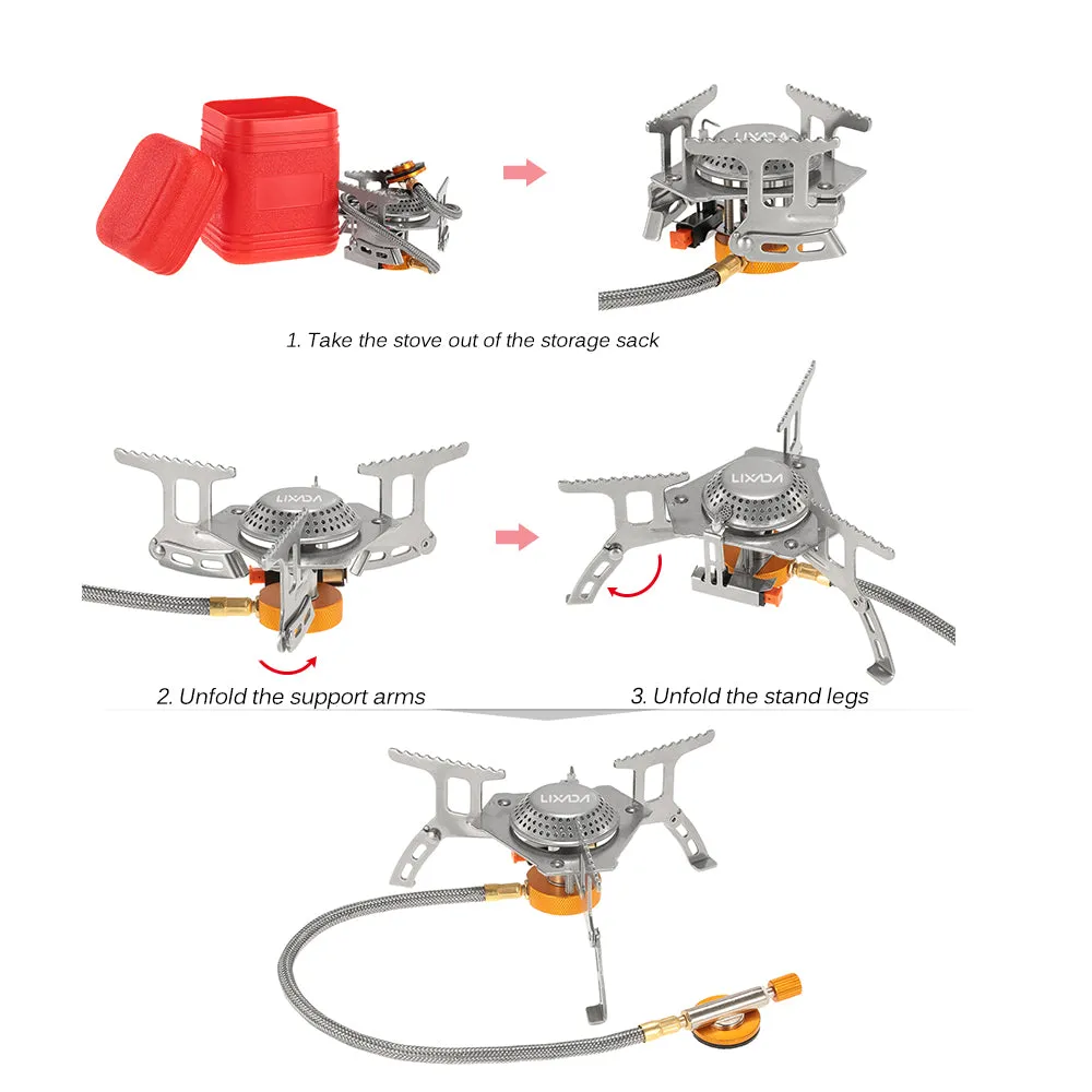 Foldable Outdoor Gas Stove with a Box