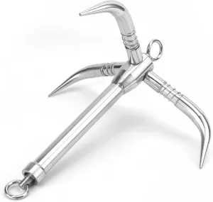 Folding Boat Anchor, 316 Stainless Steel Foldable Grapnel Anchor, Triple Grip kayak Anchor for Small Boats, Rafts, Canoes