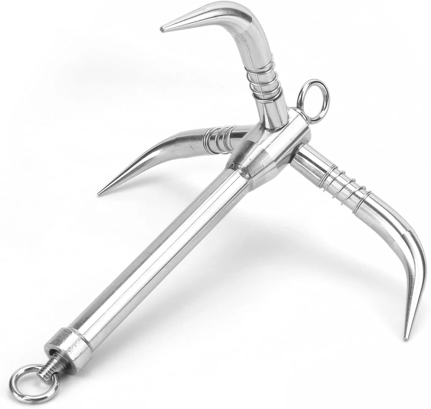 Folding Boat Anchor, 316 Stainless Steel Foldable Grapnel Anchor, Triple Grip kayak Anchor for Small Boats, Rafts, Canoes