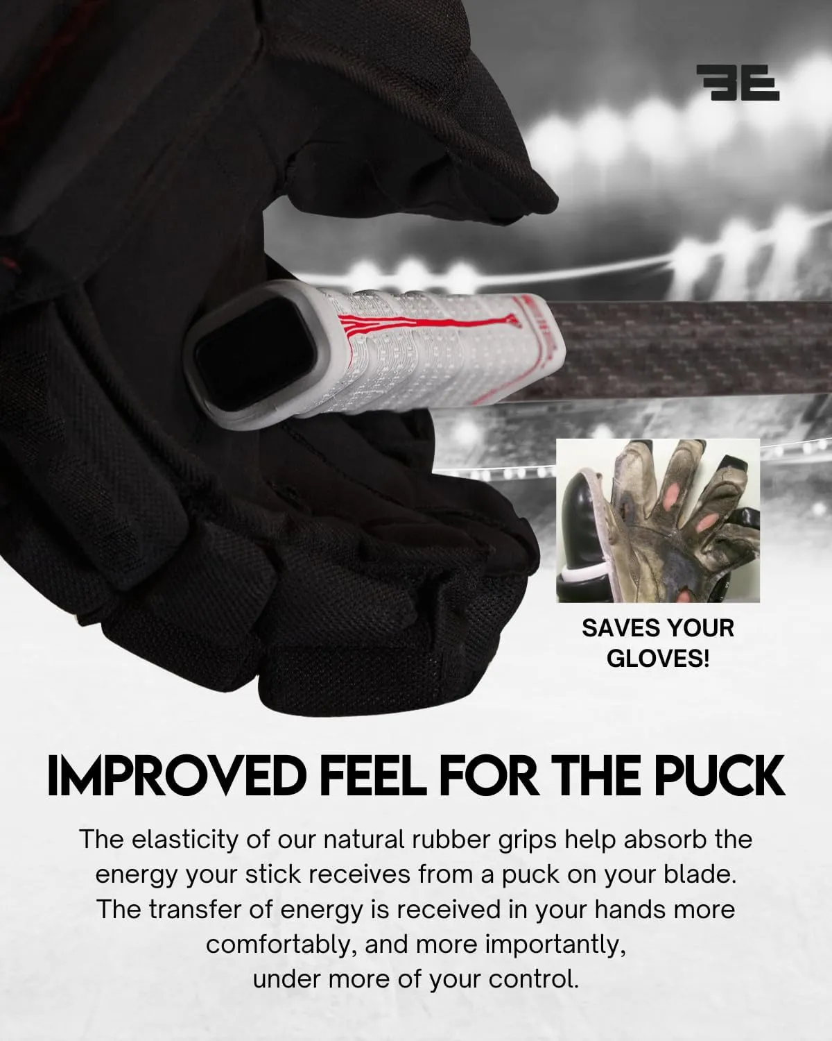 Future Rubber Replacement Hockey Grip - Step Down Knob, Two-Tiered Player Knob with Twirl, Fits All Stick Sizes for Superior Control and Puck Feel