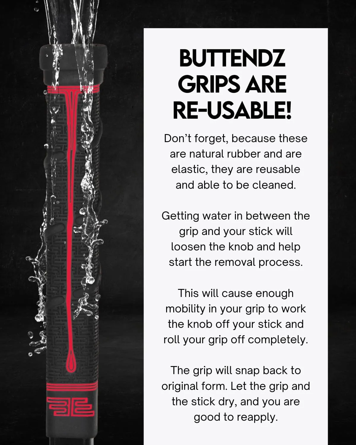 Future Rubber Replacement Hockey Grip - Step Down Knob, Two-Tiered Player Knob with Twirl, Fits All Stick Sizes for Superior Control and Puck Feel