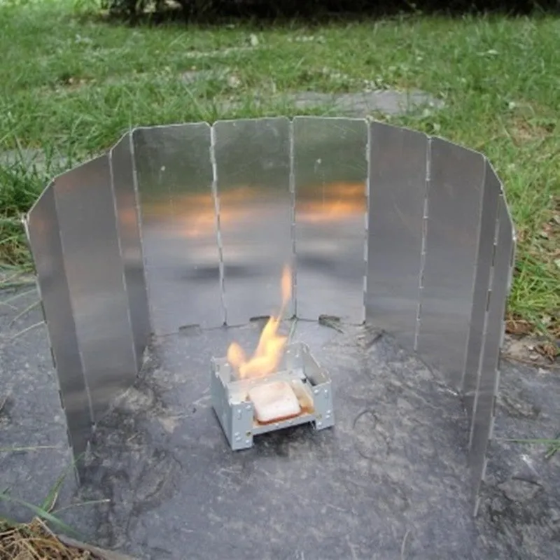 Gas Stove Wind Shield for Outdoor Camping - Windproof Aluminum Alloy Cooking Screen