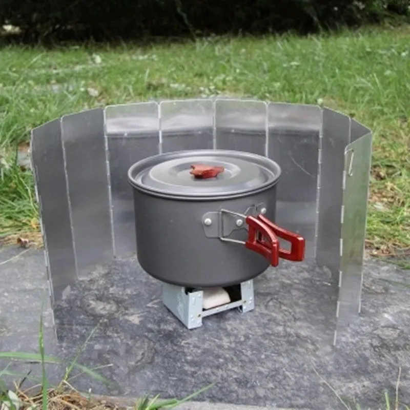 Gas Stove Wind Shield for Outdoor Camping - Windproof Aluminum Alloy Cooking Screen