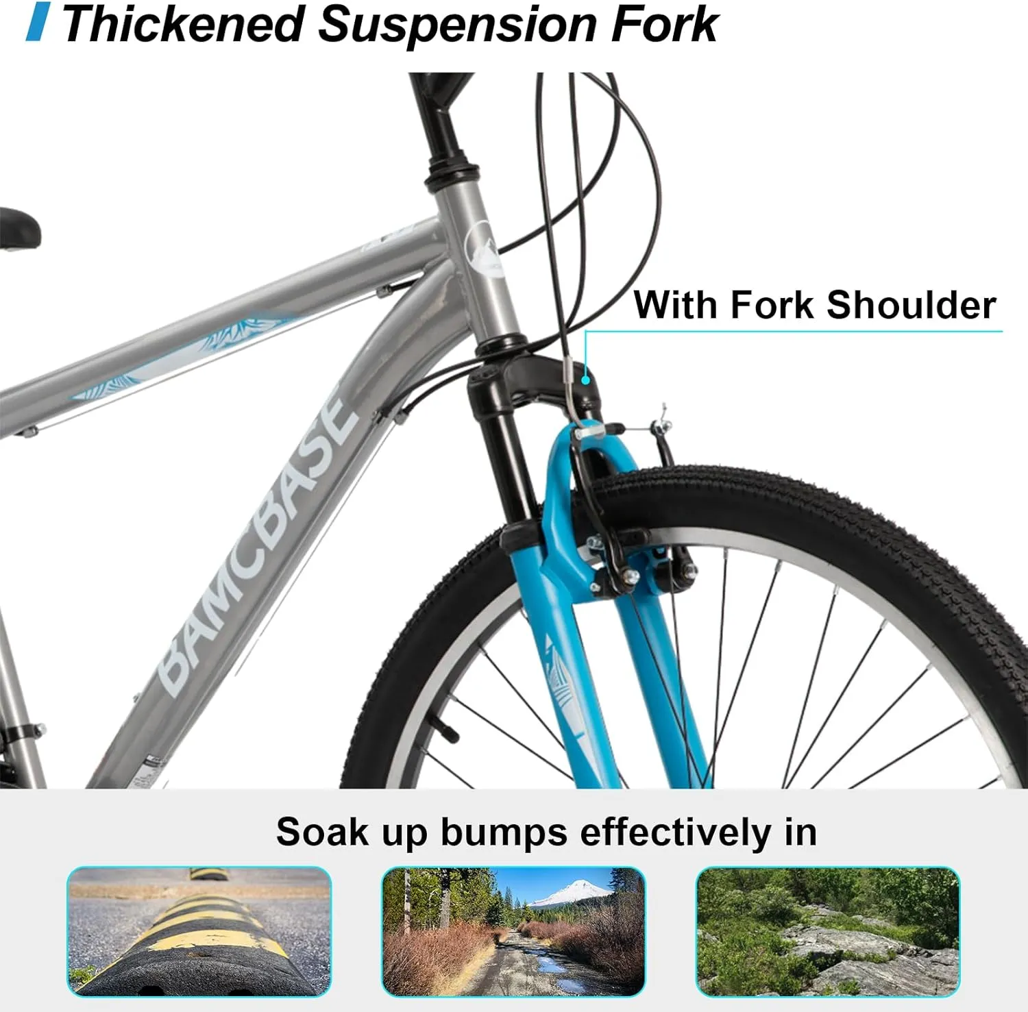 HILAND 26 27.5 29 Inch Mountain Bike, Mens Womens MTB with 21 Speeds, High-Tensile Steel Frame, V Brake, Hardtail Bicycle for Adults