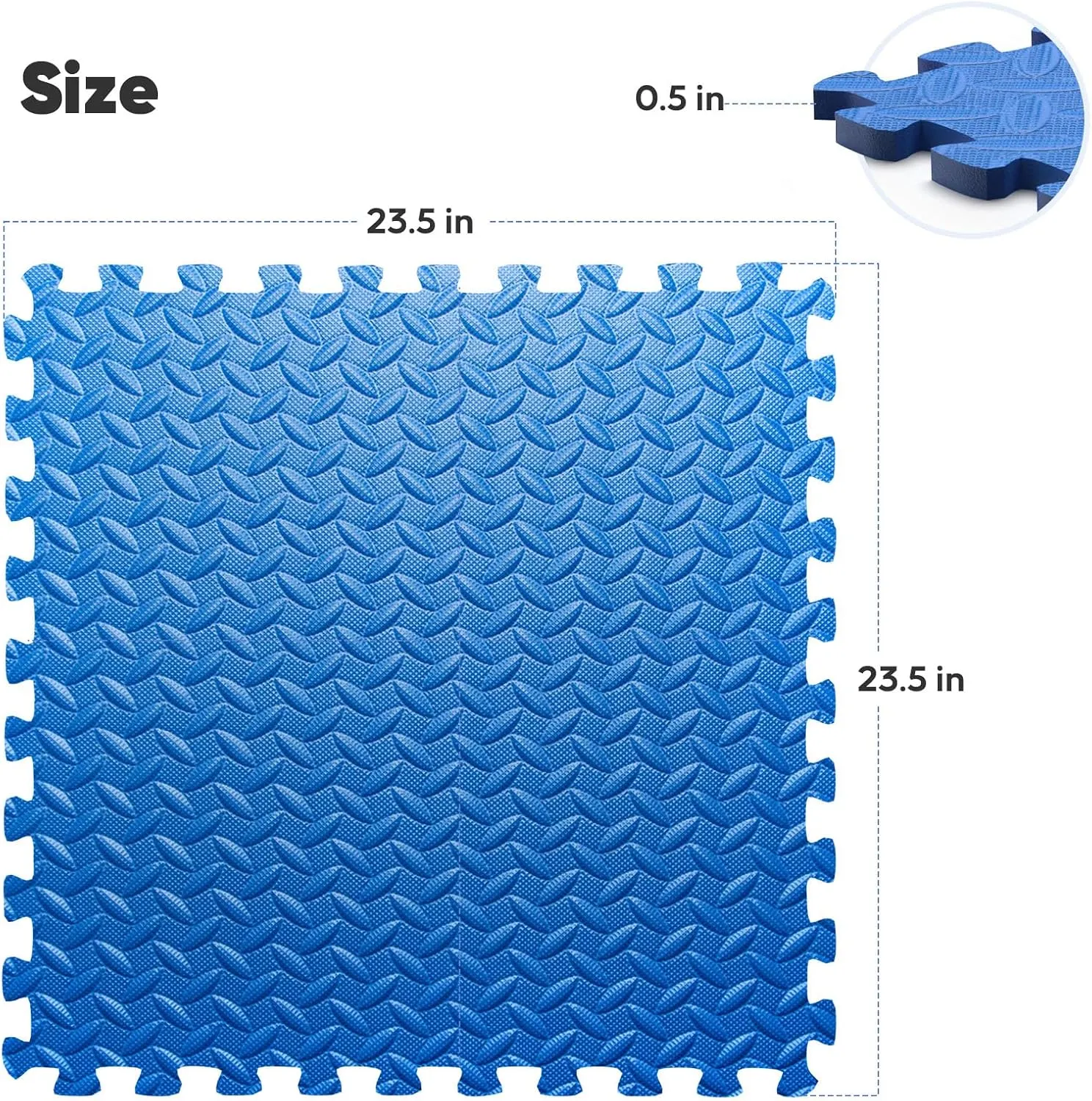 Home Gym Mat, Puzzle Exercise Mat, EVA Interlocking Foam Floor Tiles for Home Workout Equipment and Kids' Play Areas - Black, 24 in x 24 in x  in - 24 Tiles (Black, 24 Pack, 96 SQ FT)