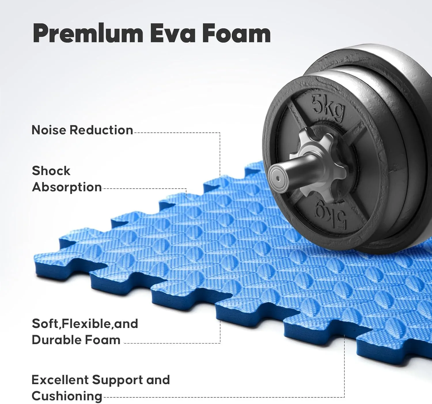 Home Gym Mat, Puzzle Exercise Mat, EVA Interlocking Foam Floor Tiles for Home Workout Equipment and Kids' Play Areas - Black, 24 in x 24 in x  in - 24 Tiles (Black, 24 Pack, 96 SQ FT)