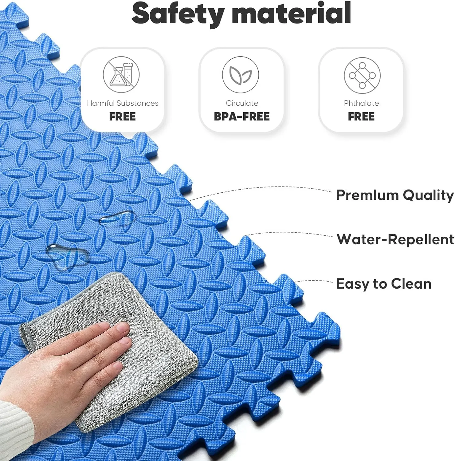 Home Gym Mat, Puzzle Exercise Mat, EVA Interlocking Foam Floor Tiles for Home Workout Equipment and Kids' Play Areas - Black, 24 in x 24 in x  in - 24 Tiles (Black, 24 Pack, 96 SQ FT)