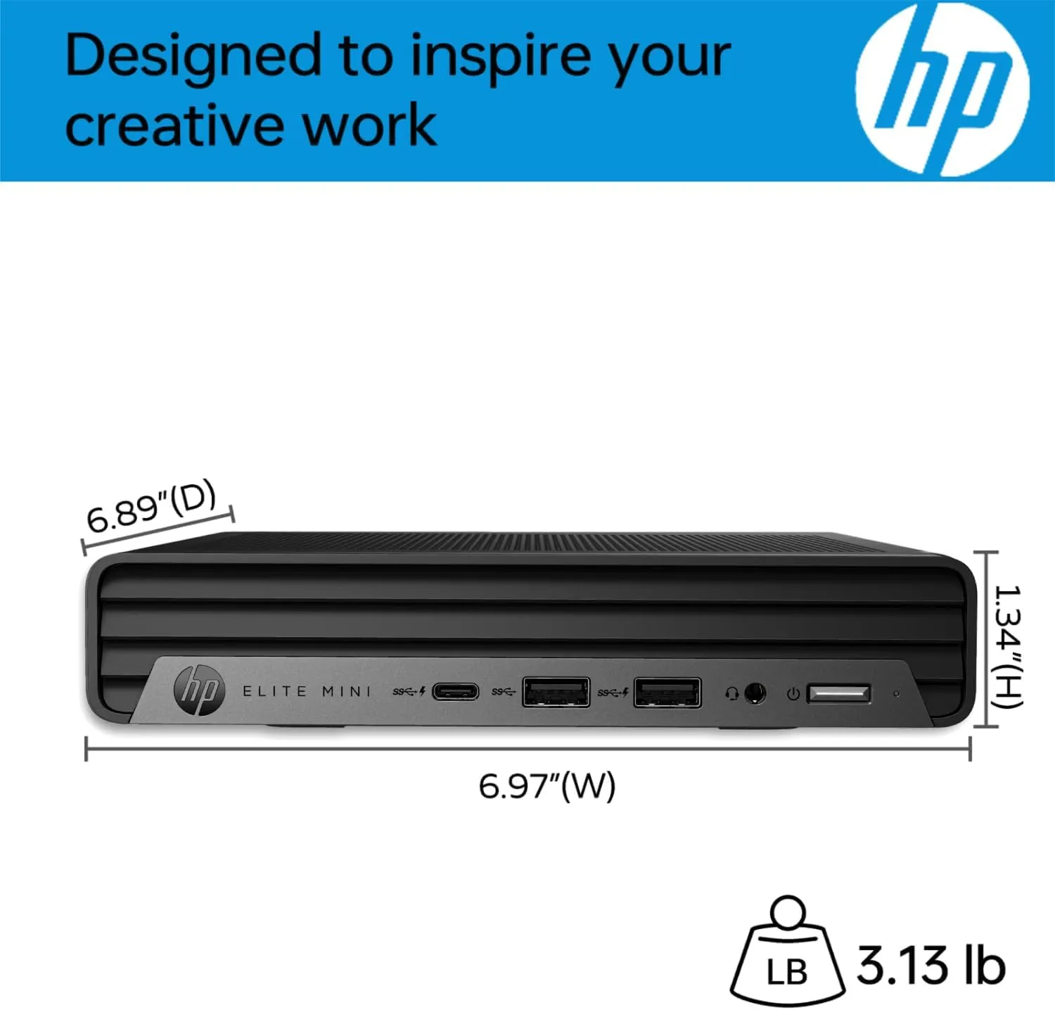 HP 2025 Elite 805 Mini PC Desktop Computer, AMD Ryzen 5 (Beat i7-11700T), Ultra-Quiet Design, 32GB RAM, 1TB PCIe SSD, Dual 4K Display Support, USB-C, Wi-Fi 6, Keyboard & Mouse, Windows 11 Pro
