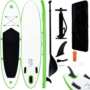 Inflatable Stand Up Paddle Board Set for Unforgettable Water Adventures, Sturdy and Easy to Transport, 141.7" Long, Green