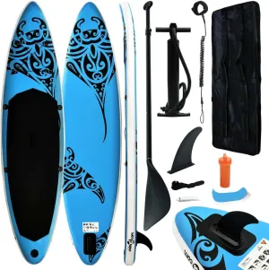 Inflatable Stand Up Paddleboard Set 126"x29.9"x5.9" Blue 11.6kg/25.52ib Paddleboards