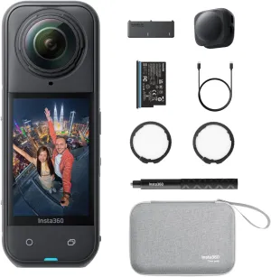 Insta360 X5 Essentials Bundle - Waterproof 8K 360 Action Camera, Leading Low Light, Invisible Selfie Stick Effect, Rugged and Replaceable Lens, 3-Hour Battery, Built-in Wind Guard, Stabilization