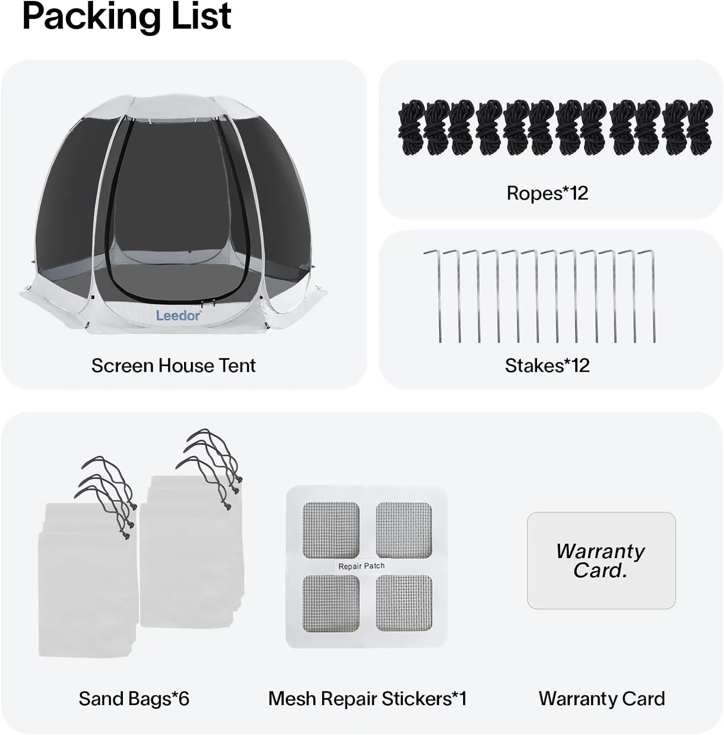 LEEDOR Pop Up Screen House, 6-10-15 Person Outdoor Screen TentCamping Screen Room with Carry Bag, Screened Gazebo with Mosquito Netting, Instant UV Resistant Sun Shelter for Garden, Patio, Backyard
