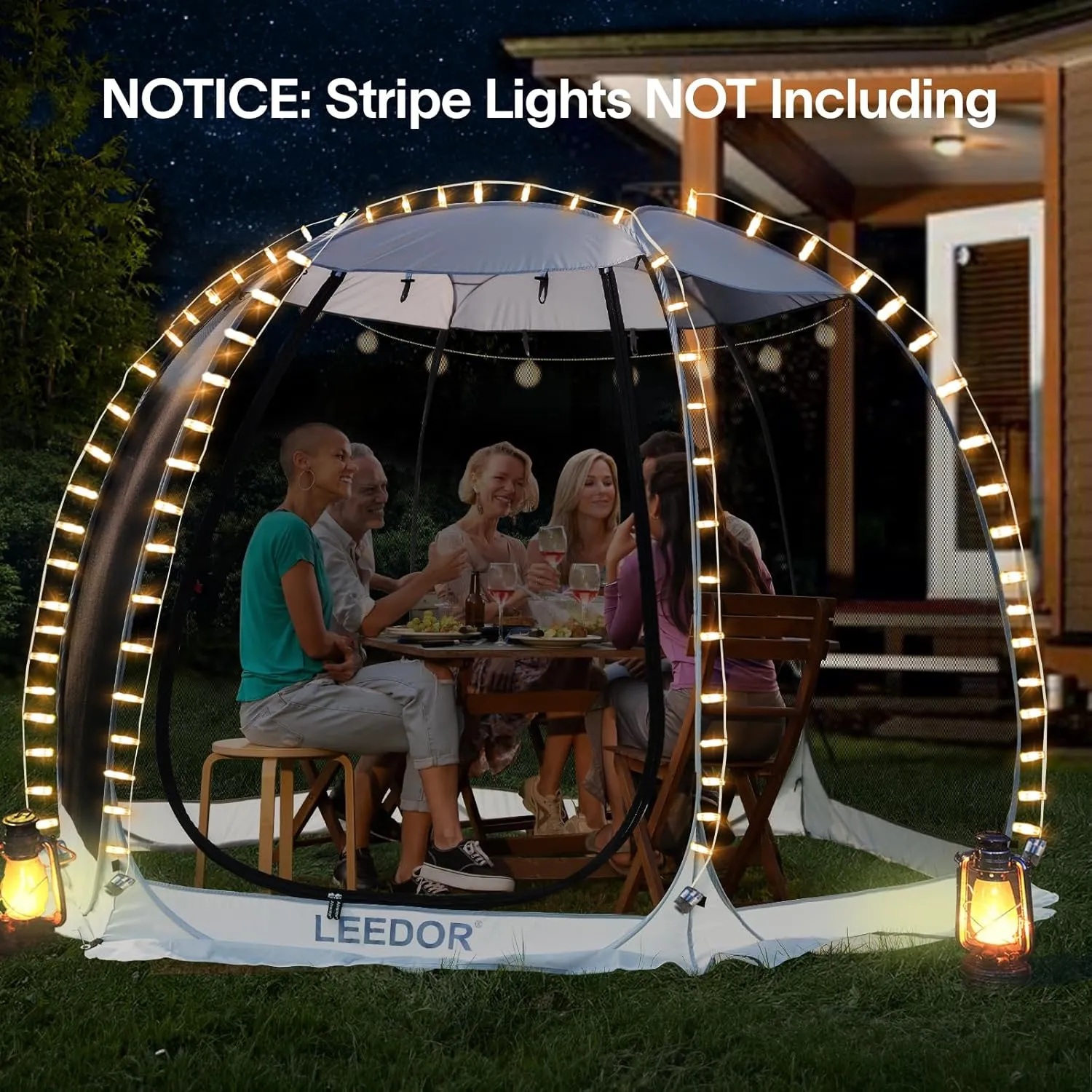 LEEDOR Pop Up Screen House, 6-10-15 Person Outdoor Screen TentCamping Screen Room with Carry Bag, Screened Gazebo with Mosquito Netting, Instant UV Resistant Sun Shelter for Garden, Patio, Backyard