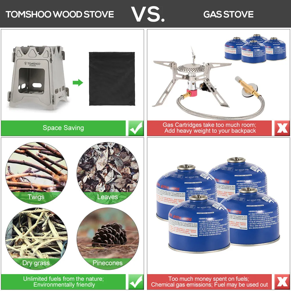 Light Foldable Titanium Wood Stove