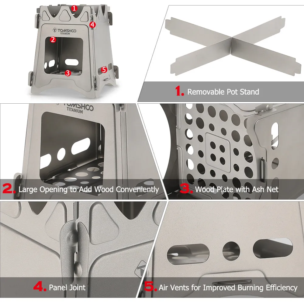Light Foldable Titanium Wood Stove