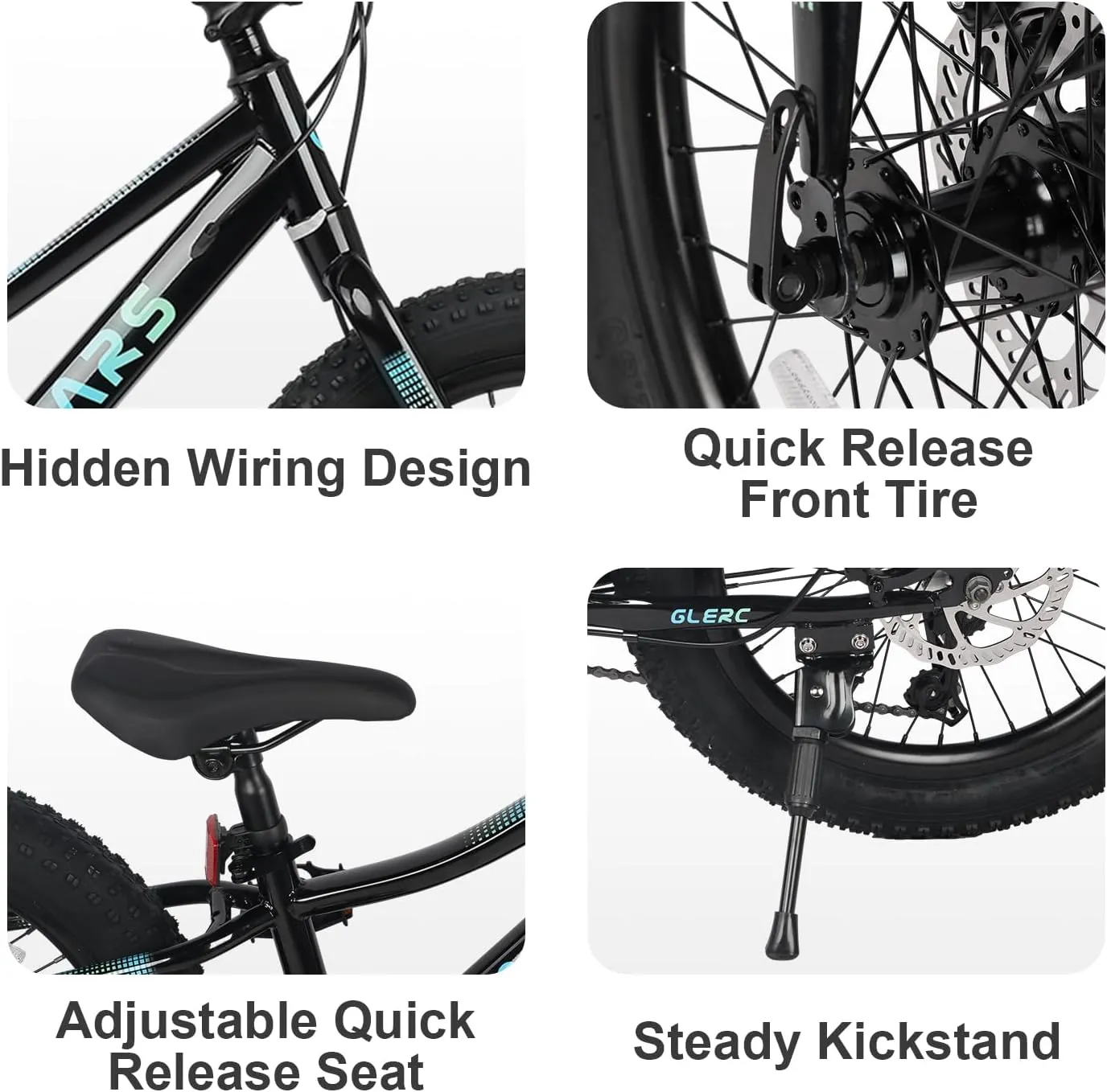 Mars Kids Mountain Bike, 20 24 Inch Fat Tire Bike for Teen Ages 6-14 Year Old, Bicycle with 2.8-Inch Wide Tires and 6 Speed Drivetrain, Multiple Colors