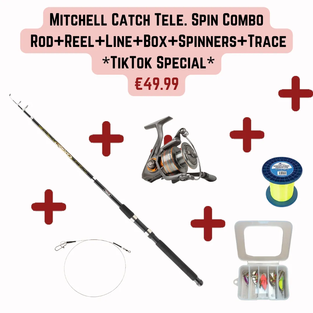 Mitchell Catch Tele Spin Rod Reel Line Spinners Box Trace Combo *TikTok Special*