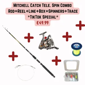 Mitchell Catch Tele Spin Rod Reel Line Spinners Box Trace Combo *TikTok Special*