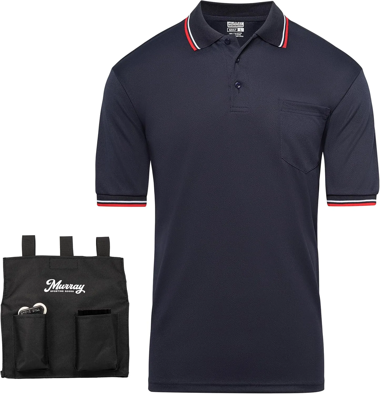 Murray Sporting Goods Umpire Shirt Accessory Bundle - Shirt, Bag, Brush, Indicator Accessory Kit