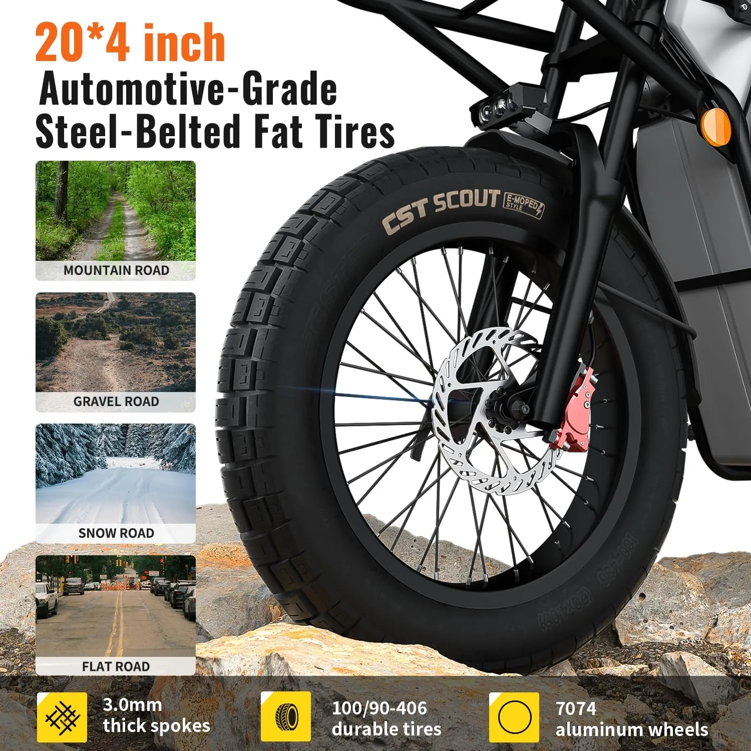 OFF ROAD Electric Cargo Bike for Adults 550LBS, 2000W with Removable Battery