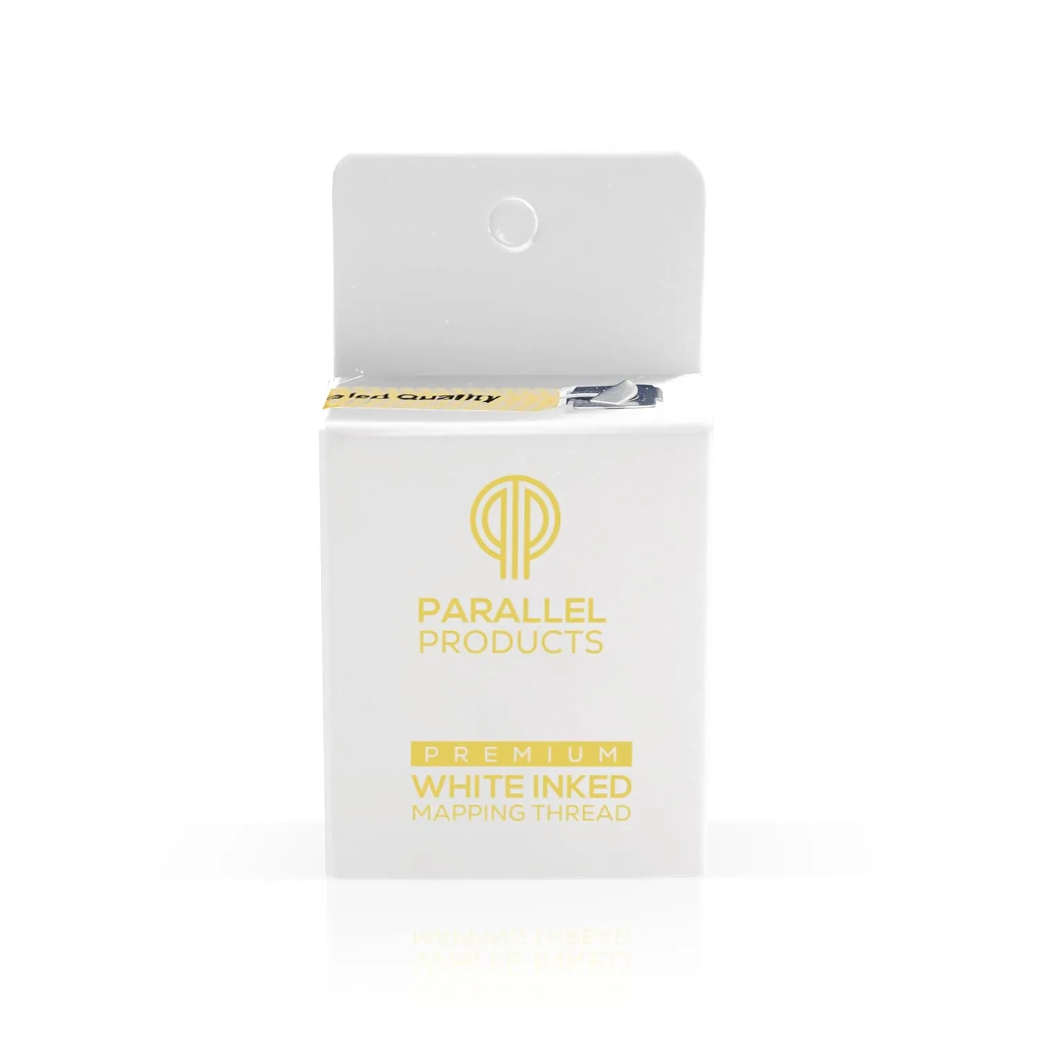 Parallel Products - Premium Eyebrow Mapping String for Microblading - Pre-Inked - 1 mm Charcoal Thread - Essential Brow Microblading Supplies - 15 Meters per Box (White Ink)