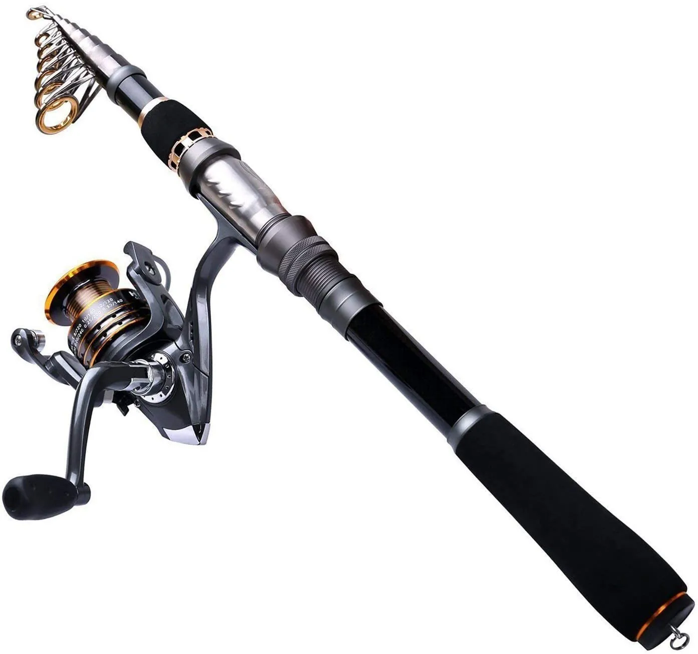 PLUSINNO Telescopic Fishing Rod and Reel Combos Full Kit, Carbon Fiber Fishing Pole, 12  1 Shielded Bearings Stainless Steel BB Spinning Reel