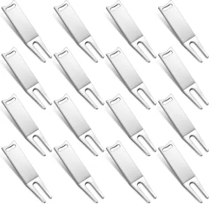 Sotiff Metal Bending Golf Divot Repair Tool Portable Green Divot Fork Metal Golf Repair Tool Accessories Curved Spit for for Golfer Men Women Sports Lovers Fairway Repairing