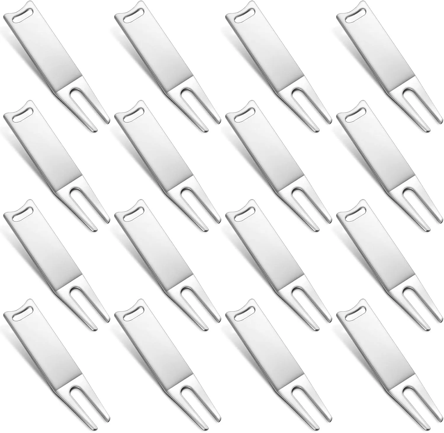 Sotiff Metal Bending Golf Divot Repair Tool Portable Green Divot Fork Metal Golf Repair Tool Accessories Curved Spit for for Golfer Men Women Sports Lovers Fairway Repairing