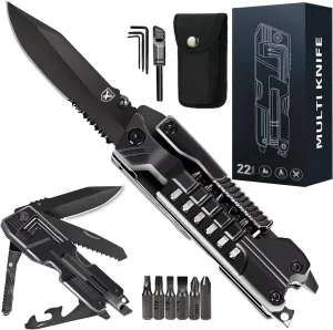 Titorld Multitool Pocket Knife Folding Knife for Men 21 in 1, Anniversary Birthday Gifts for Men Dad Him Husband, Cool Outdoor Camping Hiking Fishing Tools Gift Ideas