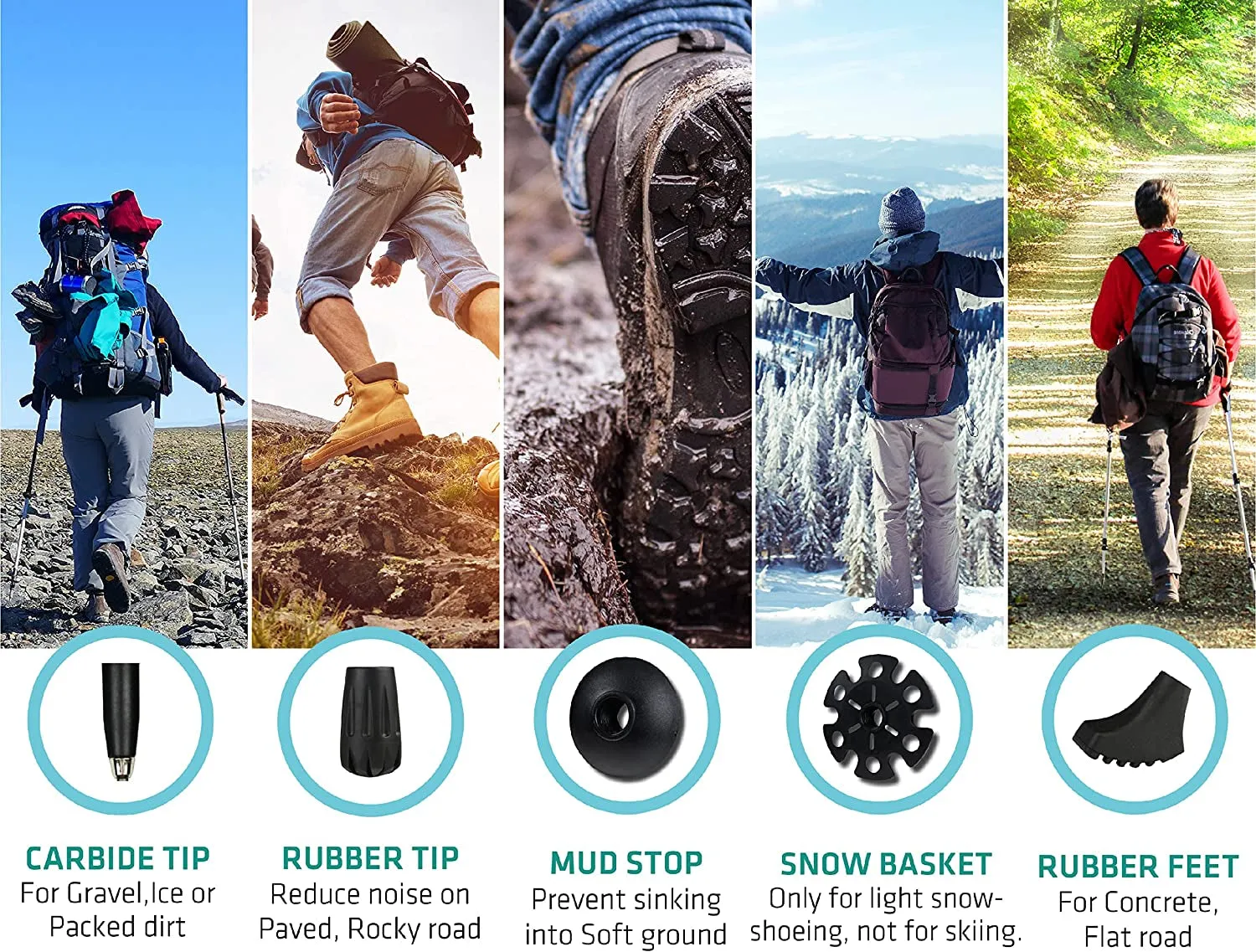 Trekking Poles, Hiking Poles, Trekking Poles for Hiking, Nordic Walking Poles, Trek Z-Cork Collapsible Walking Stick, Trekking Poles Kids, Folding Walking Stick Trekking Poles Ultra Light