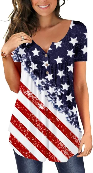 Ulovmi Plus Size Womens Tunic Tops To Wear With Leggings Summer Short Sleeve